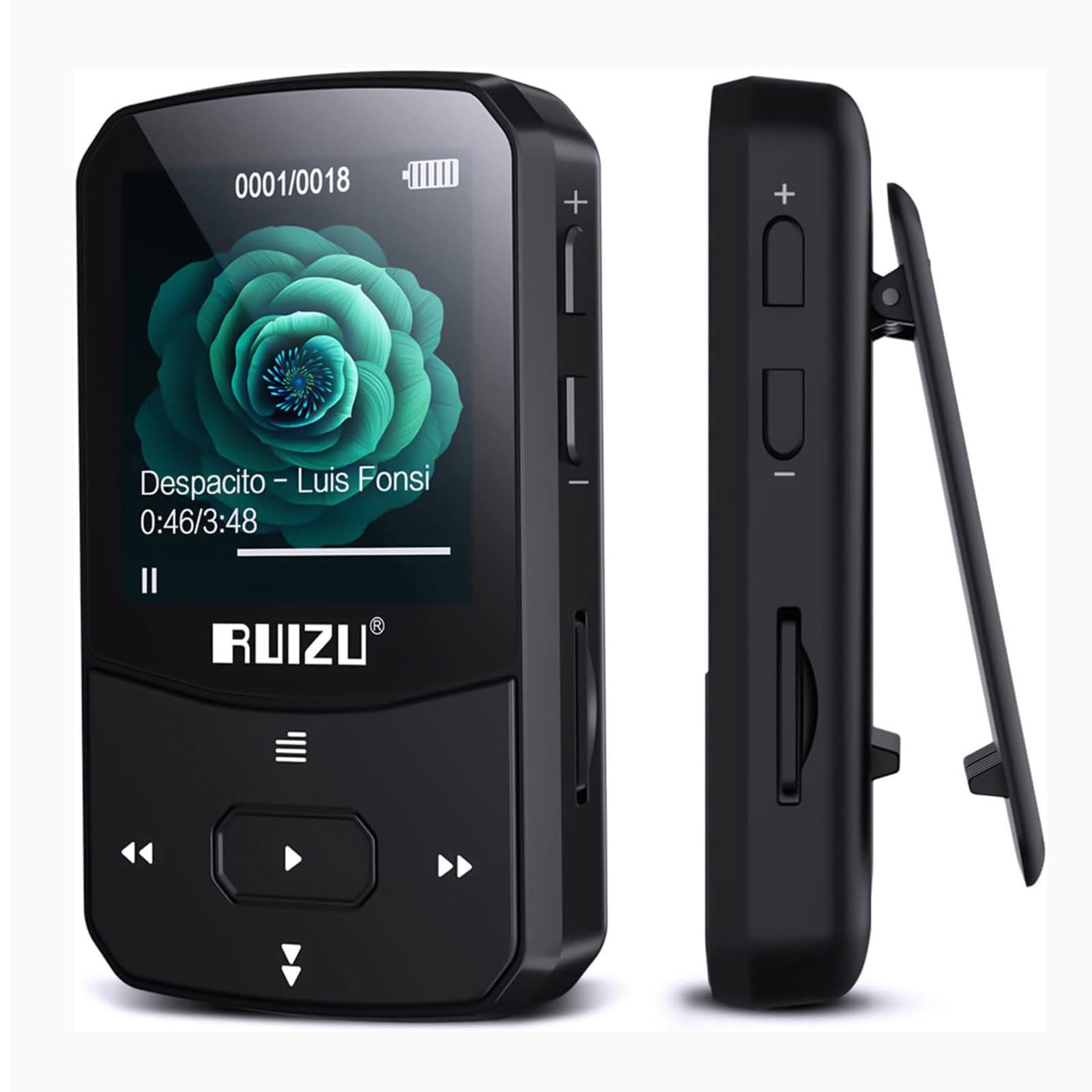 楽天湖南オンラインRUIZU 64GB クリップオン MP3プレーヤー Bluetooth 5.3、OTG機能、携帯音楽プレーヤーボイスレコーダー、HIFI多機能デジタルオーディオプレーヤー 小型 超軽量、通勤通学/ランニング/ヨガ/語学学習/スポーツ/ジムなど適用、音楽再