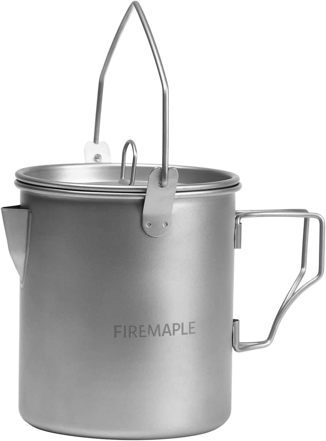 Fire-Maple キャンプポット 0.9L チタン製 コンパクト 軽量 キャンプクッカー やかん ケトル コーヒー ティーポット 焚き火 直火対応 登山 ハイキング アウトドア ソロキャンプ用 収納袋付き