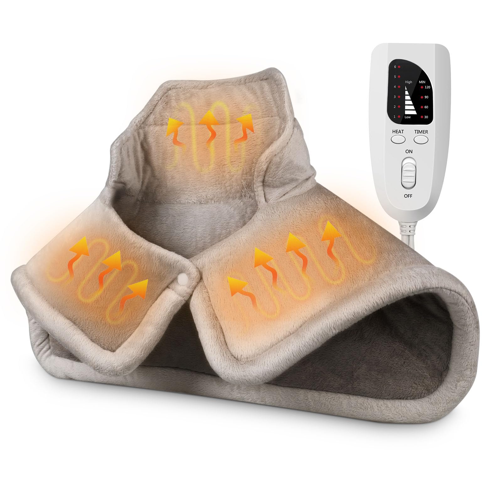 CSHU ホットマット 電気パッド 肩 省エネ 4way 首/肩/背中/腹/ひざ 電気肩当て 電気マット 電気毛布 6..