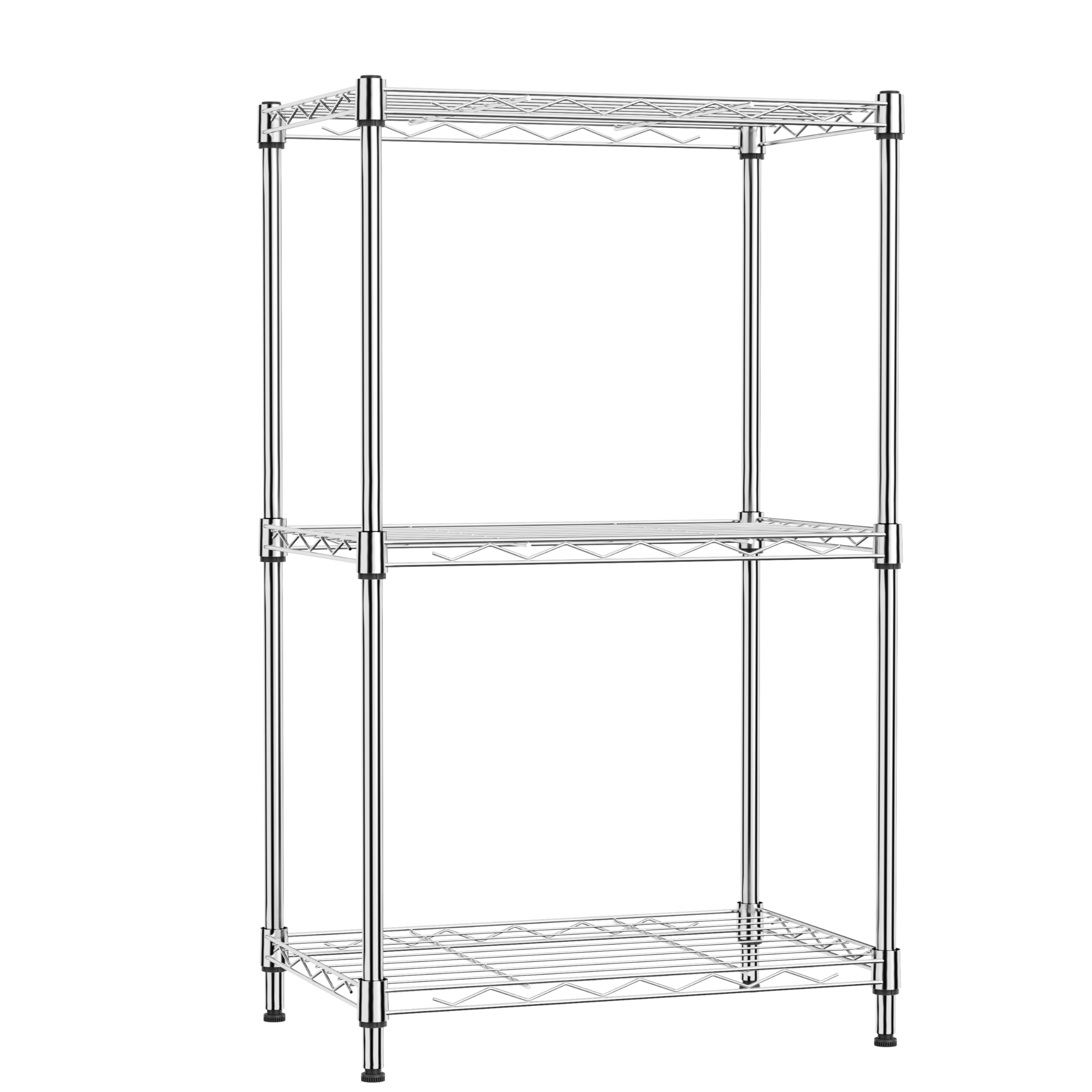 IZEUK スチールラック 3段 固定メッシュ棚 収納棚 防錆加工 パイプ棚 スリム ポール径15.9mm パーツ対応 幅45×奥行30×高さ73.2cm 頑丈 ワイヤーシェルフ メタルラック オシャレでかわいい 業務用/玄関/リビング/リビング/ランドリ