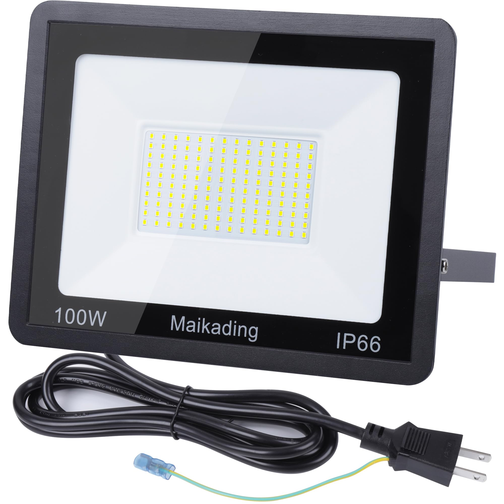 Maikading LED 投光器 100W 作業灯 1700w相当 16000LM 薄型 2mコード付 アース付きプラグ PSE適合 耐久性 省エネ 倉庫照明 防犯灯 駐車場灯 屋外作業