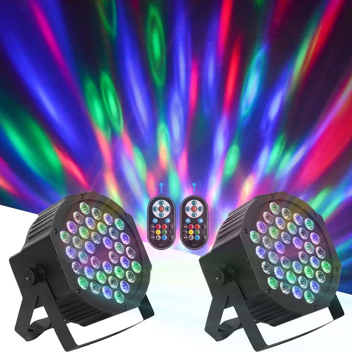 Rxakudedo ステージライト LED 舞台照明 36W RGB DMX512 音声起動 自走モード リモコン付き ディスコライト パーティー DJ クラブ 演出用 スポットライト KTV 2枚