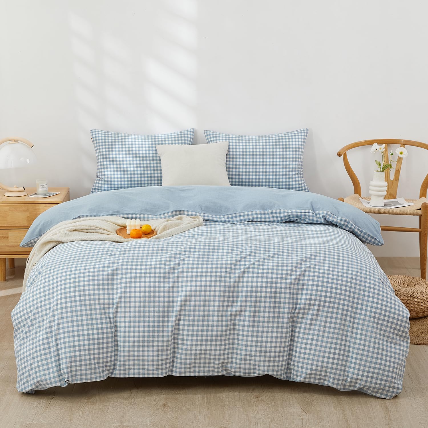 SAPHREAS 布団カバーセット 寝具カバーセット 掛け布団カバー 綿100% 4点セット洋式ベッド・和式布団兼用 ダブル 洗い替え速乾 肌ざわりが良い 快眠 贅沢品質 四季通用 枕カバー ボックスシーツ