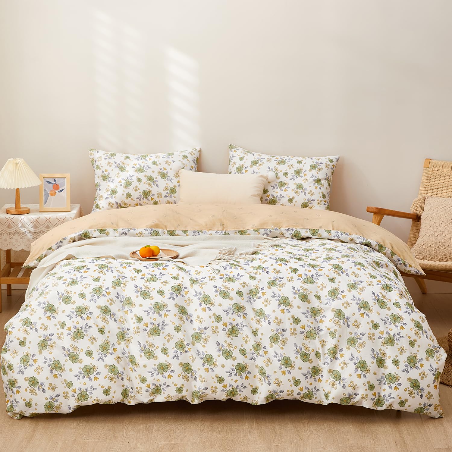 SAPHREAS 寝具カバーセット 布団カバーセット 掛け布団カバー 綿100% 4点セット洋式ベッド・和式布団兼用 ダブル 洗い替え速乾 肌ざわりが良い 快眠 贅沢品質 枕カバー ボックスシーツ 四季通用