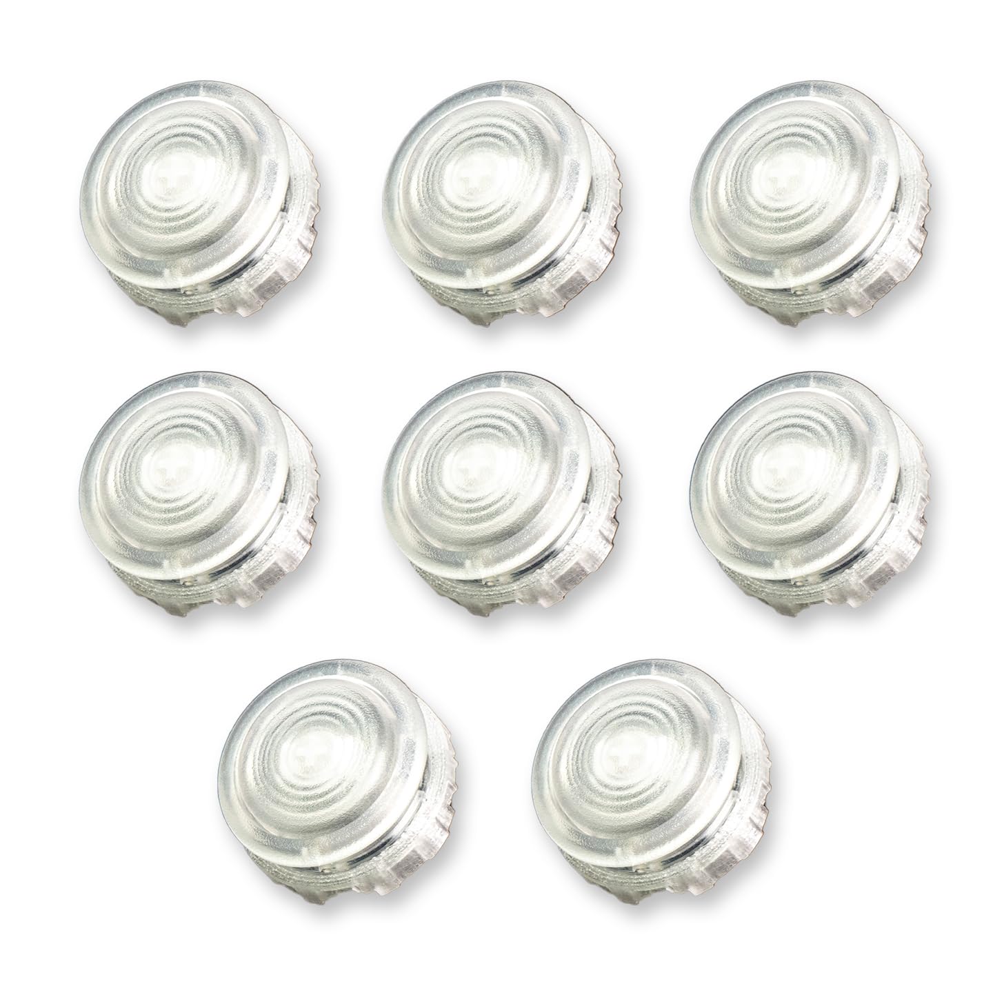 樂天商城 - TIKITAKA FTG アケコン ABSボタン 8個セット 30mm/24mm 作動点0.5mm霞軸 ねじ式 アケコン、レバーレス ボタン交換にも対応 マット加工で滑り止め、汗に強い設計 (クリア白, 24mm)