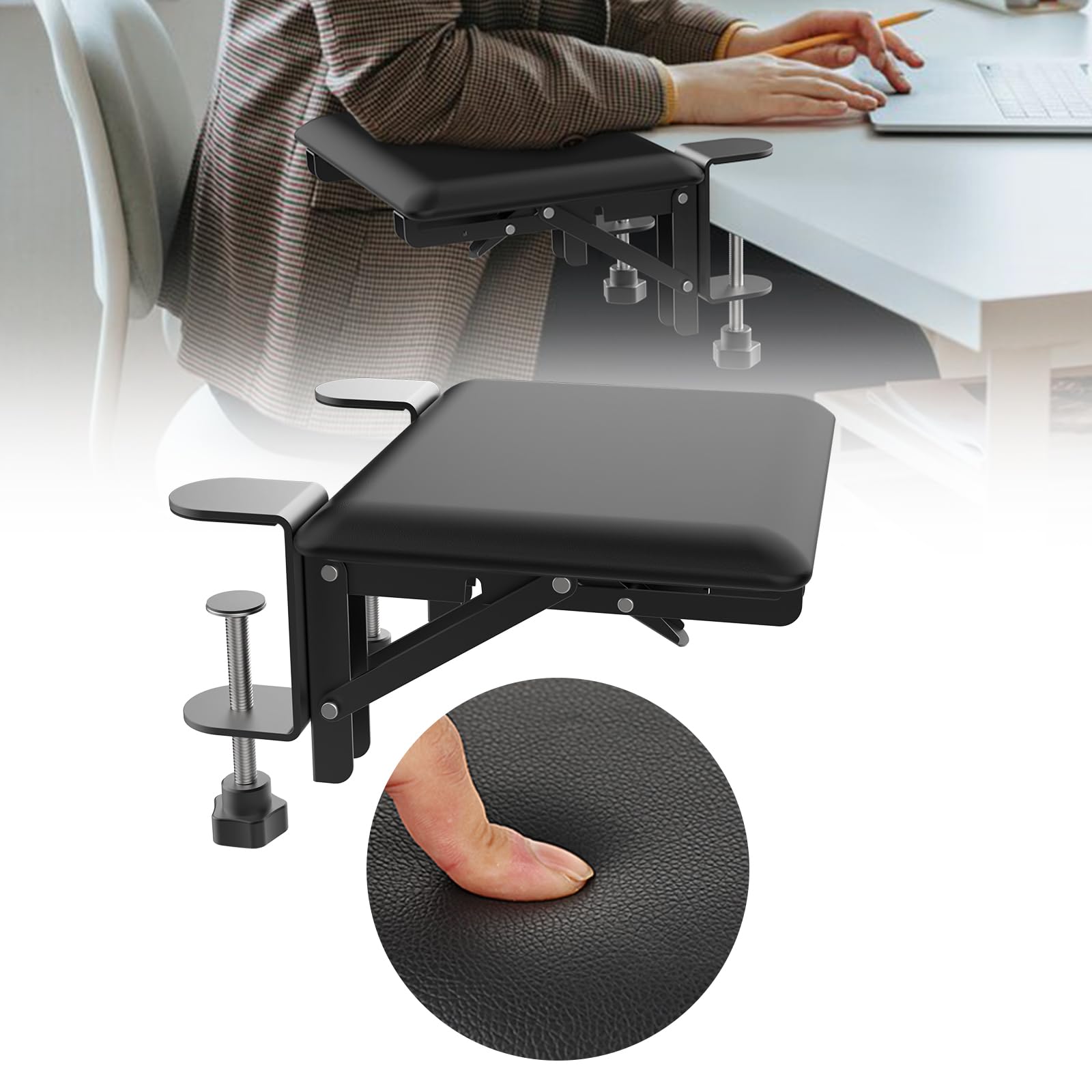 Giecy デスクトップエクステンダー 人間工学に基づいたアームレスト アームレストマウス テーブル インストールが簡単 リストレスト デスク拡張 折り畳み式 デスク延長 家庭とオフィスにに最適 肘置き デスク (PT200)