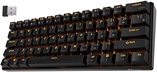 RK ROYAL KLUDGE RK61 Wireless 60% Mechanical Gaming Keyboard, Ultra-Compact Bluetooth Keyboard with Linear and Quiet Red Switch,