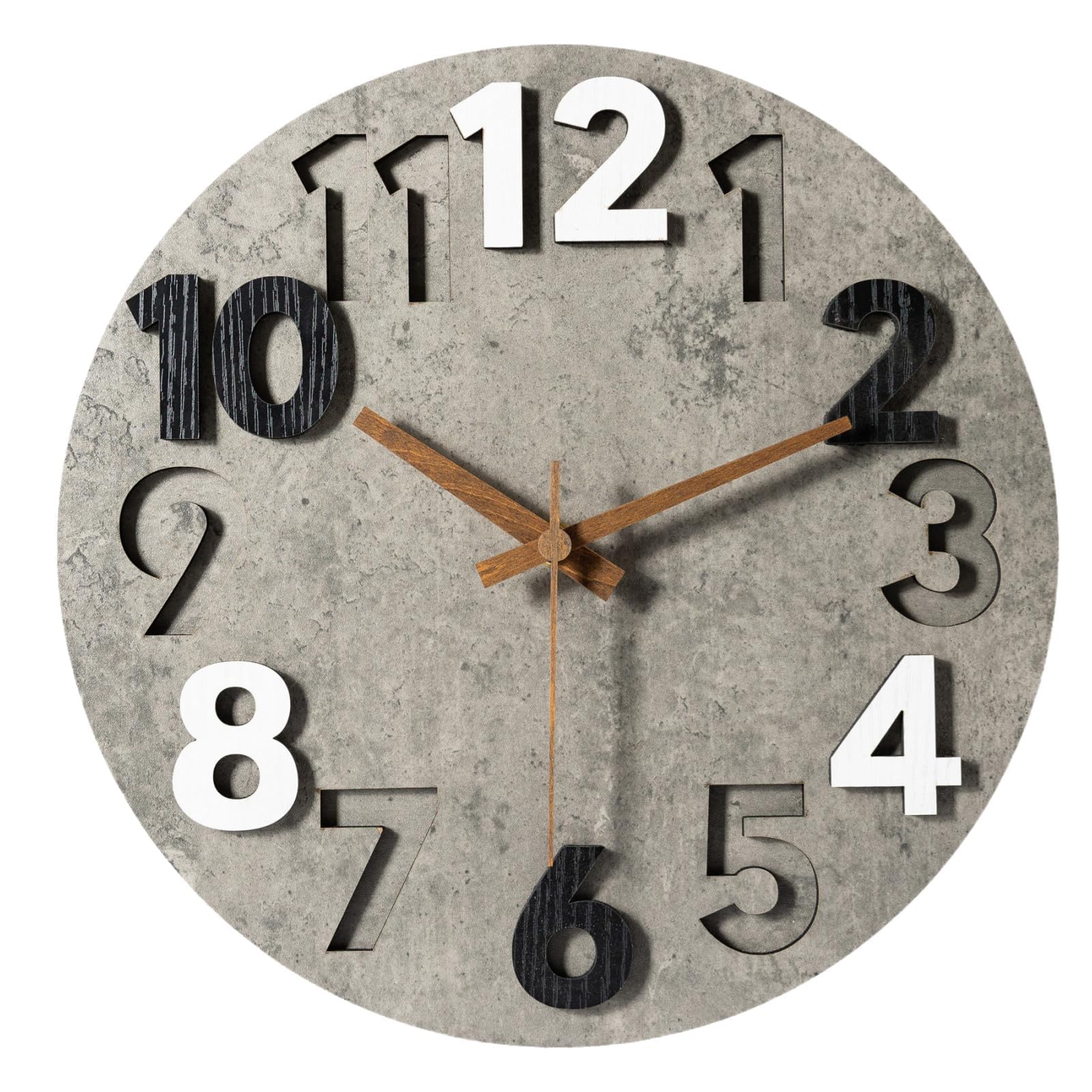 Nbdeal 掛け時計 電波時計 連続秒針 直径31cm 静音 本体/MDF 中密度繊維板 針/木製針 RB-310 ダークグレー