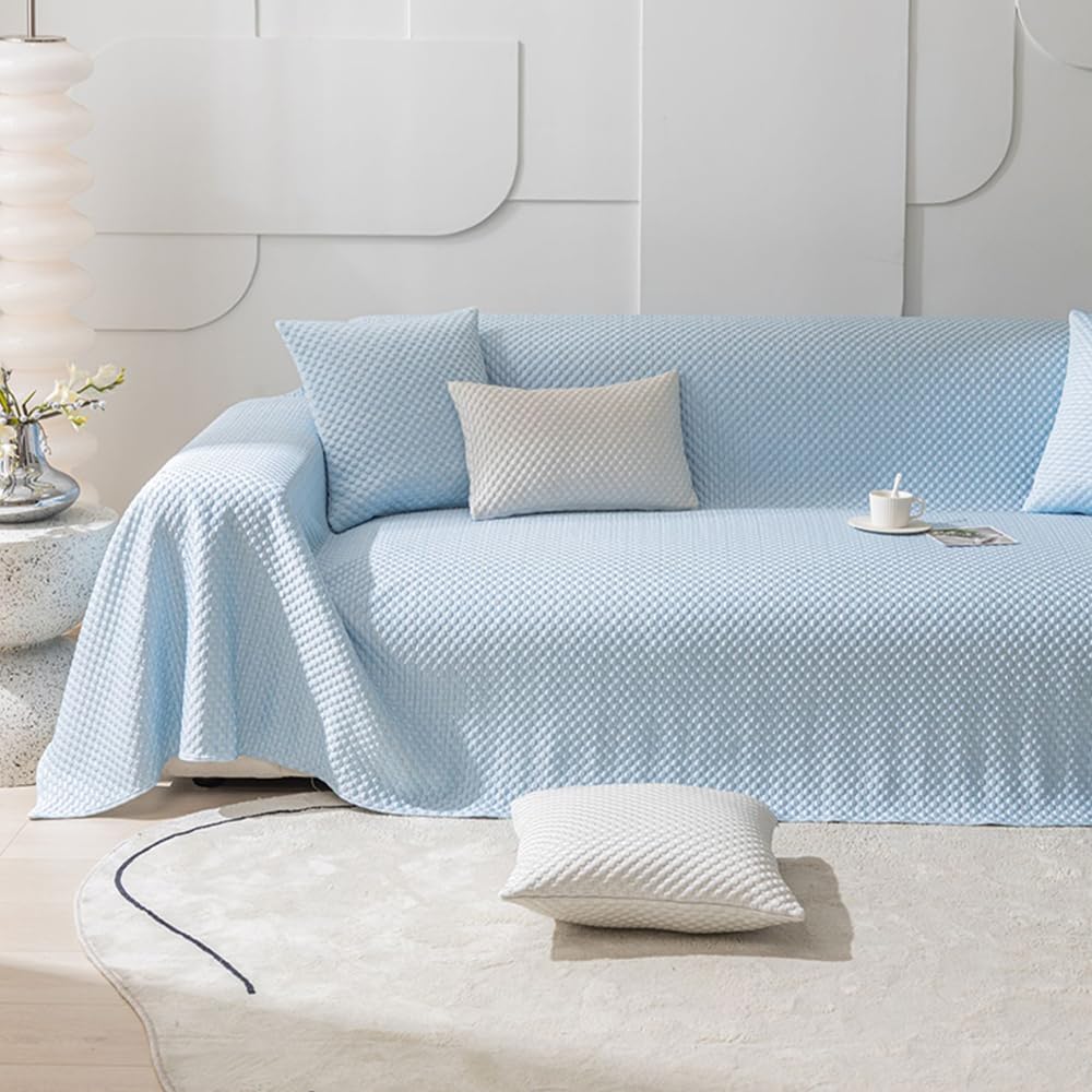 JEMAジェマ ソファーカバー マルチカバー 接触冷感 ソファーシーツ ひんやり 夏用ブランケット 長方形 大判 3人掛け 北欧風 おしゃれ 犬猫用 無地 柔らかい 汚れ防止 多機能 防塵カバー テーブルクロス テーブルカバー マルチクロス シンプル 洗濯