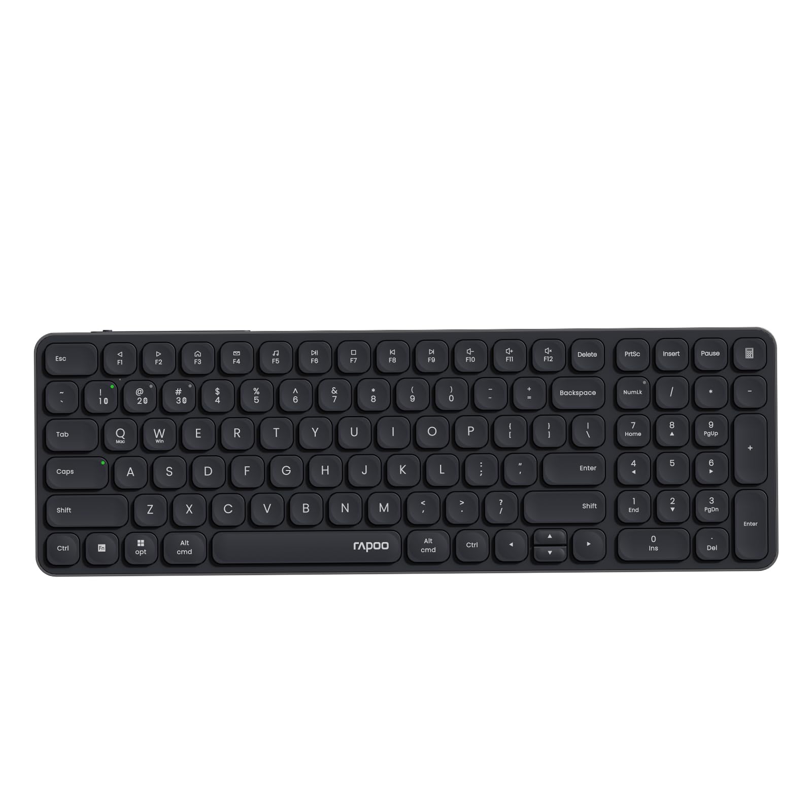 RAPOO E9350L キーボード ワイヤレス 無線 充電式 静音 4台デバイス同時接続可能 テンキー付き 超薄型 ..