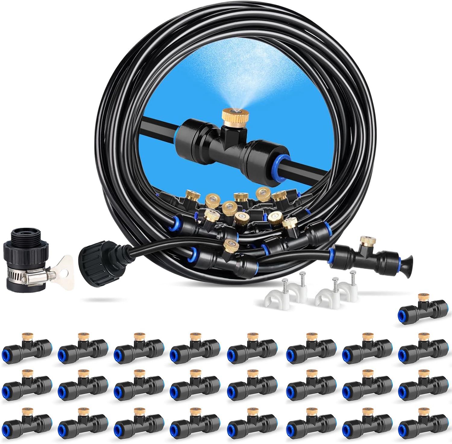 Menetop 噴霧ノズルミストシャワー 屋外 ミストノズル スプリンクラー 散水ノズル ドリップ 節水 熱中..