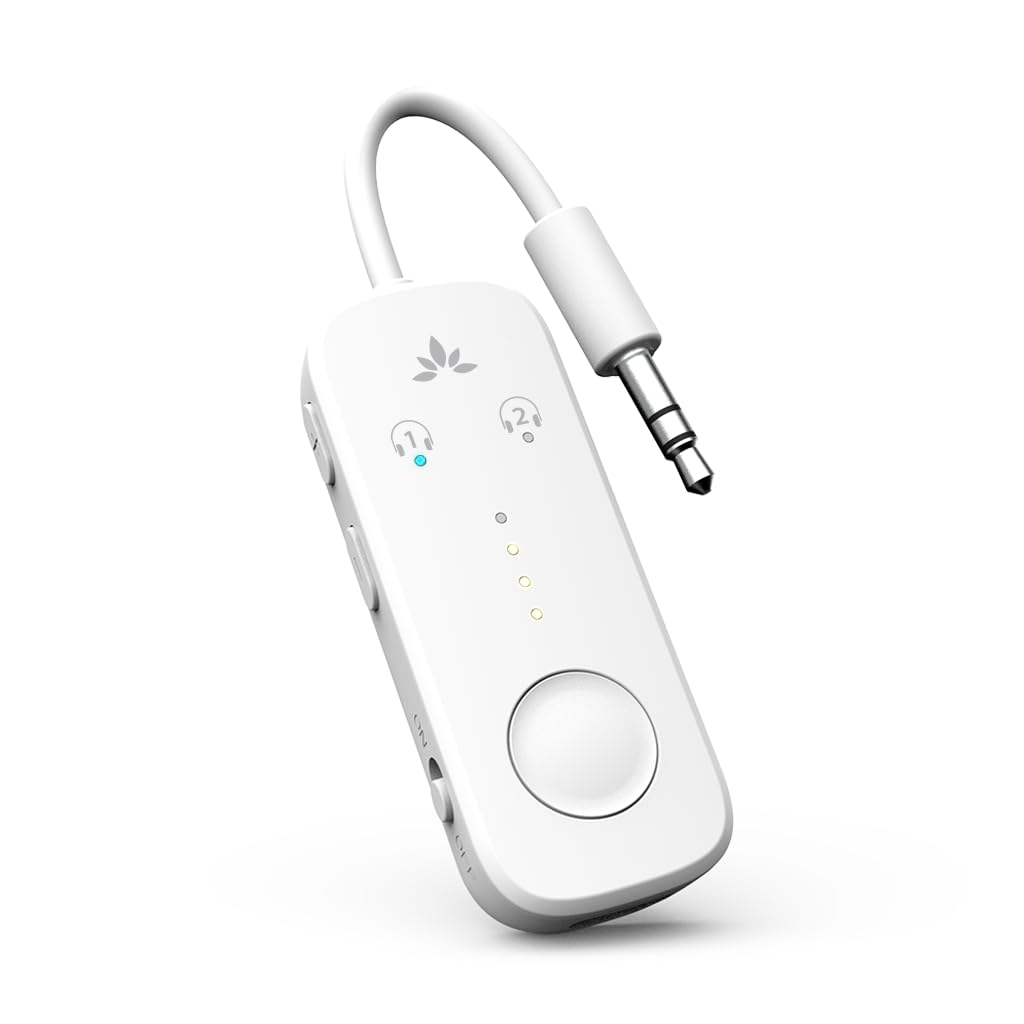 Avantree Relay - プレミアム飛行機用Bluetooth 5.3アダプター、2台のAirPodsまたはヘッドフォン接続可..
