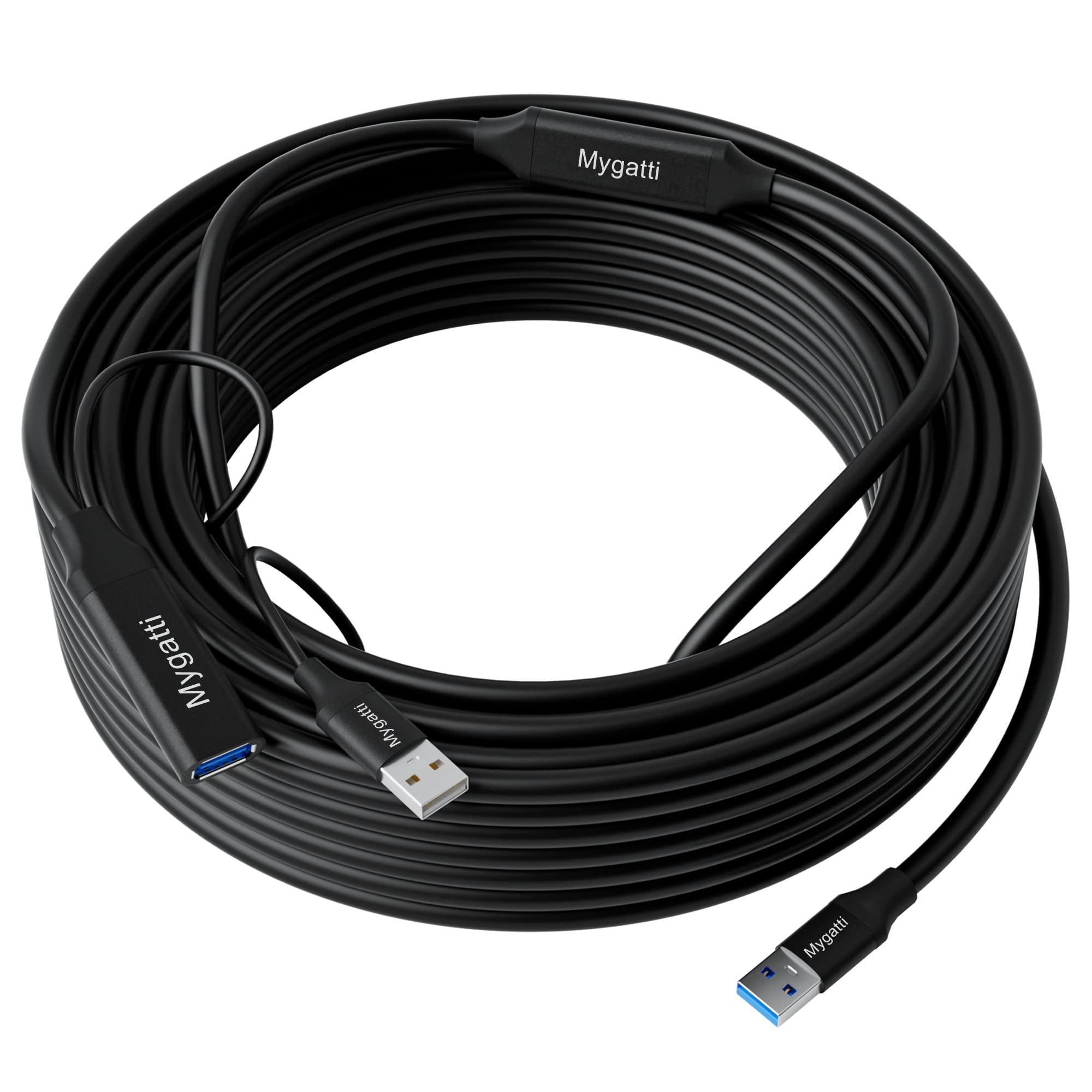 USB 延長ケーブル 10M USB3.0規格 延長ケーブル ロング 高速 安定 5.0Gbpsデータ転送 Type-Aオス-メスコード 2つ信号増幅器内蔵 3重シールド 低遅延 USB-A 延長線 家庭、オフィス、大型会議室、工場、倉庫、業務用 長い