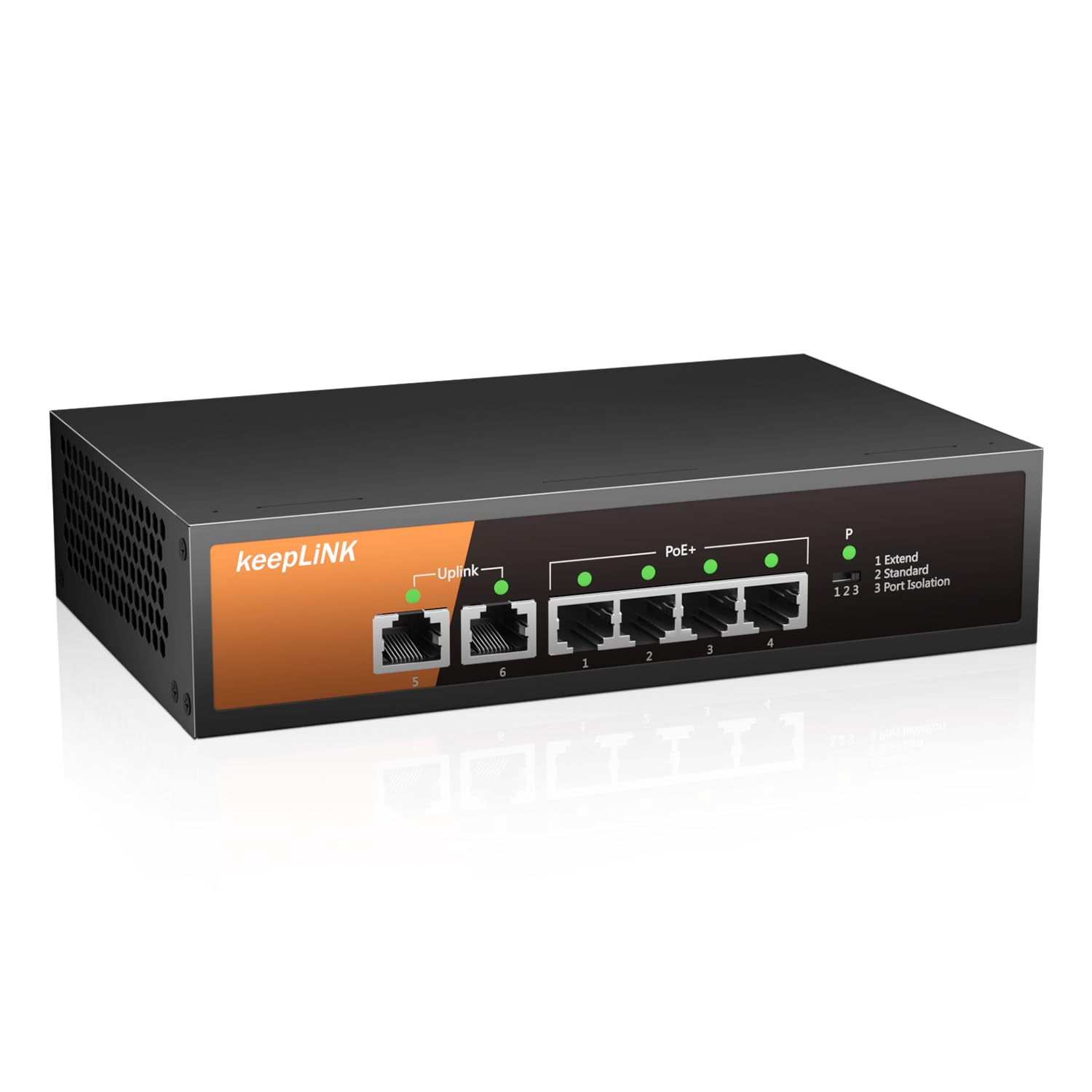 keepLiNK 6ݡ PoE å󥰥ϥ 10/100Mbps (4ݡPoE+ 65W) Ųե쥹 ° ߷