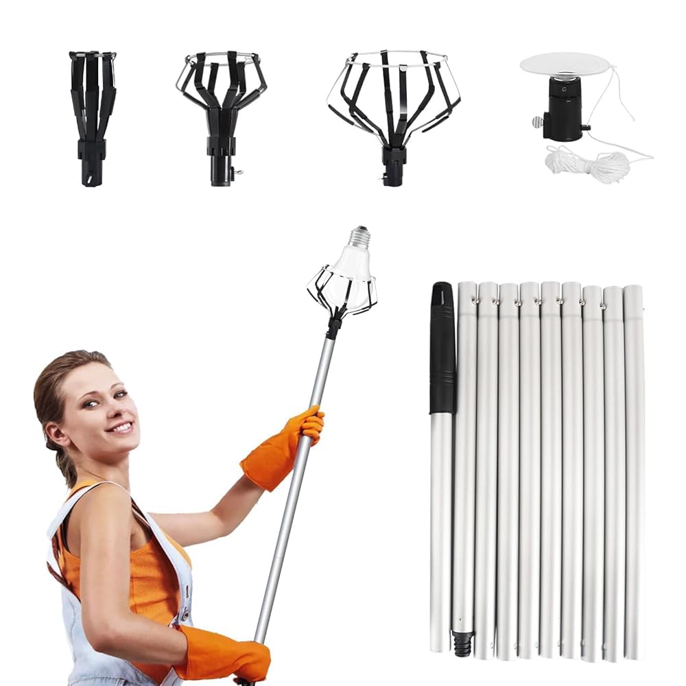 ランプチェンジャー コウショ 電球チェンジャー 伸縮式355cm延長ポール 高所 電球交換棒 取り外 ...