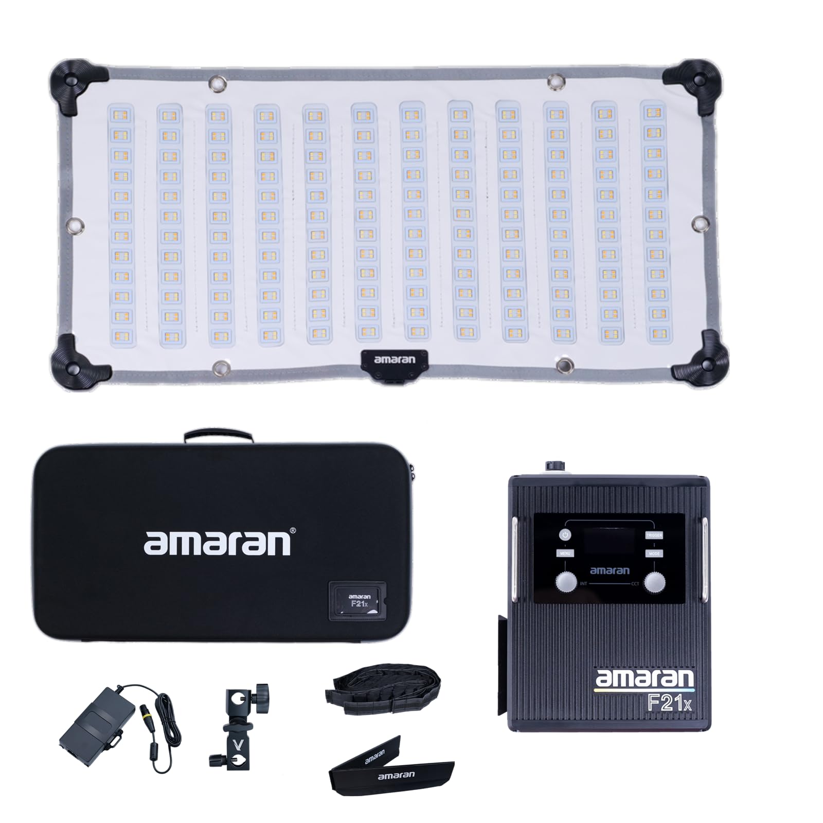 Aputure Amaran F21x 撮影ライト100W 折り畳み式 サイズ60*30cm CRI ・95，TLCI ・98 色温度2500K-7500K 3960lux @1m(7500K) アプリ制御 9種類の照明効果 無段階調光 ソフトボックス付き