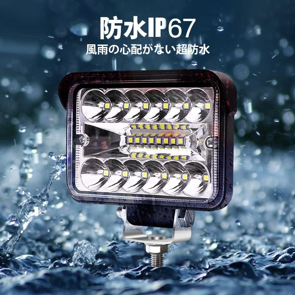 Aoling 作業灯LED 12V 24V 防水 狭角 広角 小型 ワークライト 車 フォグランプ 白 補助 前照灯 車外灯 除雪機 作業機械 農業機械 2個