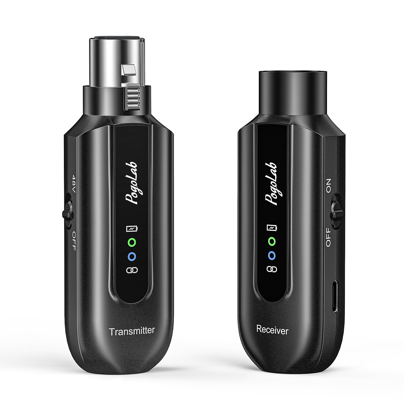POGOLABワイヤレスマイクシステム送信機と受信機 デジタルワイヤレスマイク ダイナミックマイク ワイヤレスマイク ダイナミック＆コンデンサー 対応 最大45m伝送距離 充電式