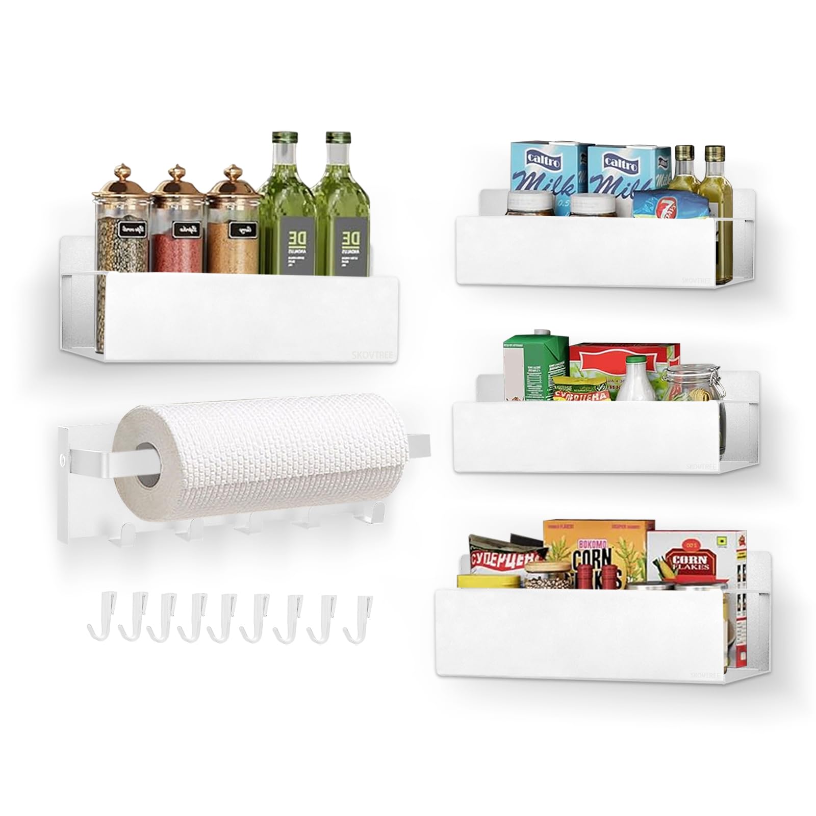 Skovtree 調味料ラック マグネット式 5点セット 冷蔵庫サイドラック スパイスラック キッチン収納用 マ..