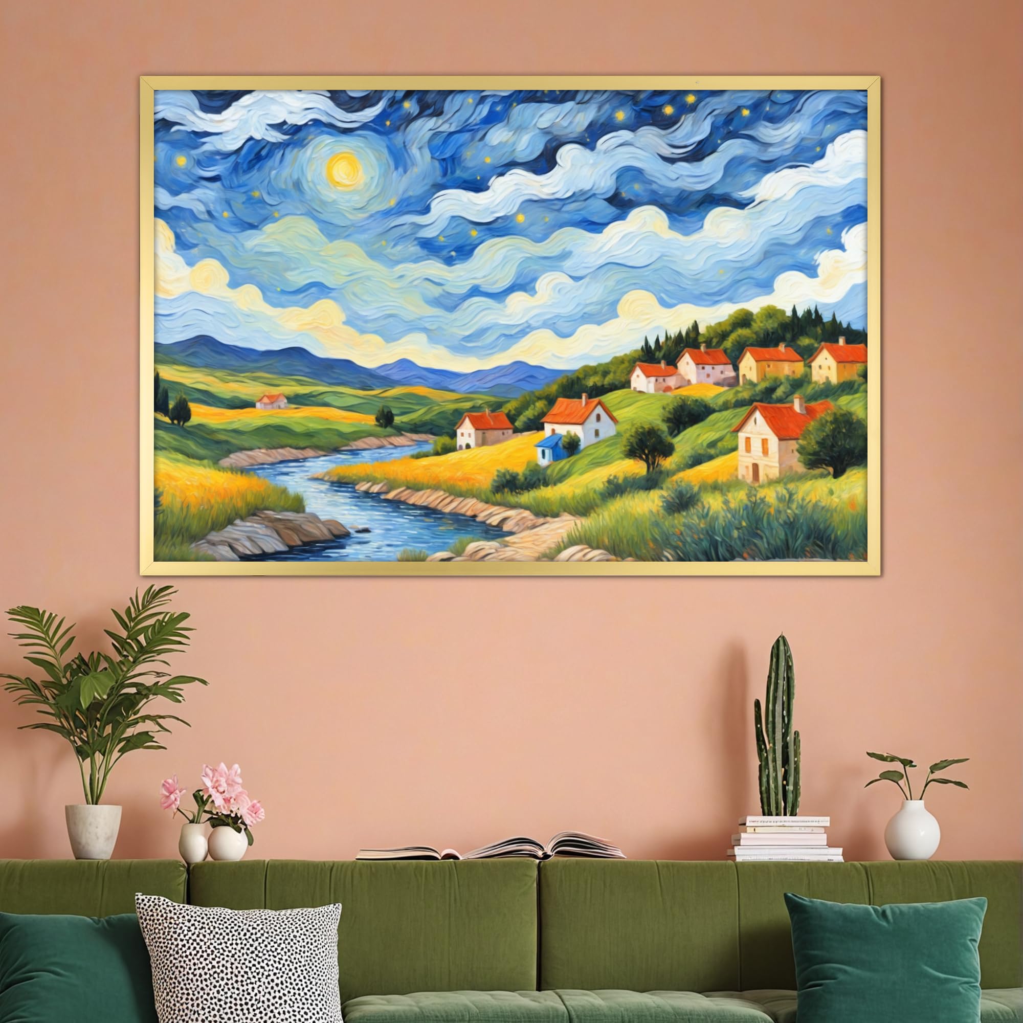 Vasemouh 額縁 フィットフレーム 610x915mm ポスター サイズ 壁掛け 額 写真 絵画 油絵 飾り ゴールド 1枚