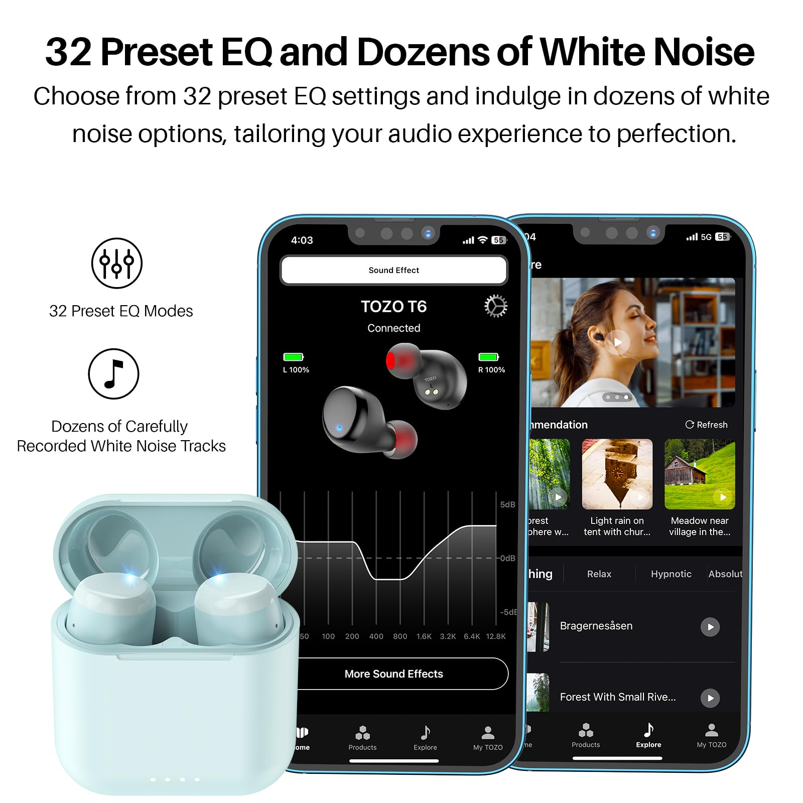 イヤホン bluetooth ワイヤレスイヤホン 快適装着 中低音域 暖色系音質 カスタムEQ「寒色系に変換可能」 専用アプリ対応 IPX8防水 軽量 最大約50時間の再生 AI 通話時 ノイズキャンセリング ぶるーとゅーす イヤフォン bluetooth konanonline-10258336 湖南オンライン サンプル画像3