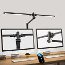 デスクライト LED クランプ式 Bravzurg 24W 幅広 多角度調節 スタンドライト 卓上【ダブル光源・リモコン・5色温度・5段階調光・クリップ・回転可能・目に優しい】電気スタンド 台灯 読書/勉強/仕事 【PSE認証済み日本語説明書】( 多軸型