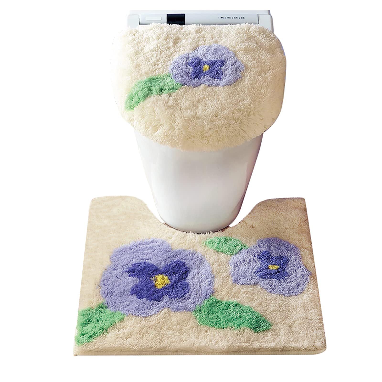 MOGU（JP）トイレマット フタカバー 3点セット 便座カバー ふんわり 洗える トイレマット セット 洗浄..