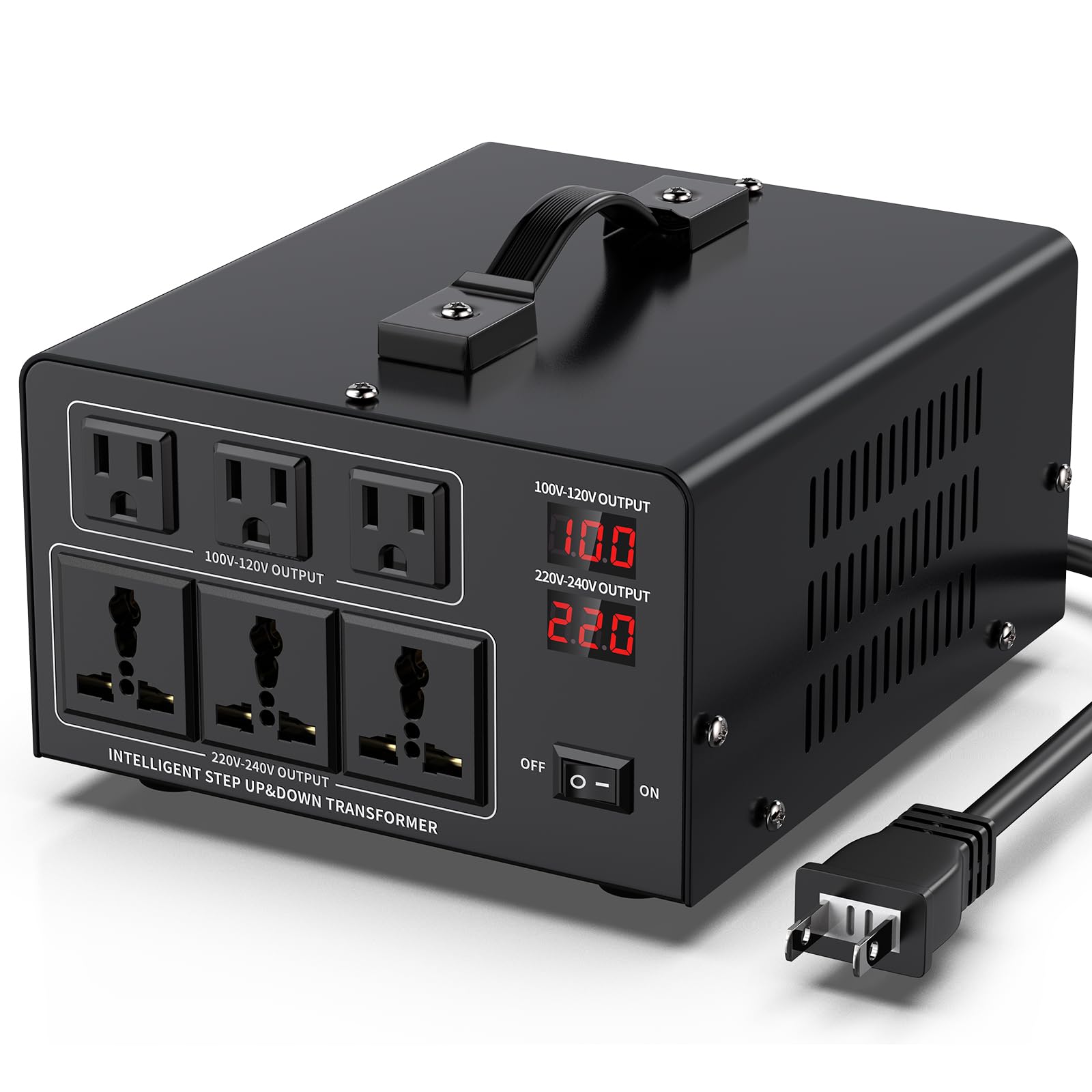 乐天商城 - JARXIOKE 3000W 変圧器 アップトランス ダウントランス 海外電気製品を日本で使用 100V から 220V 入出力電圧自動切替 海外旅行用 【100V 220V出力電圧対応】