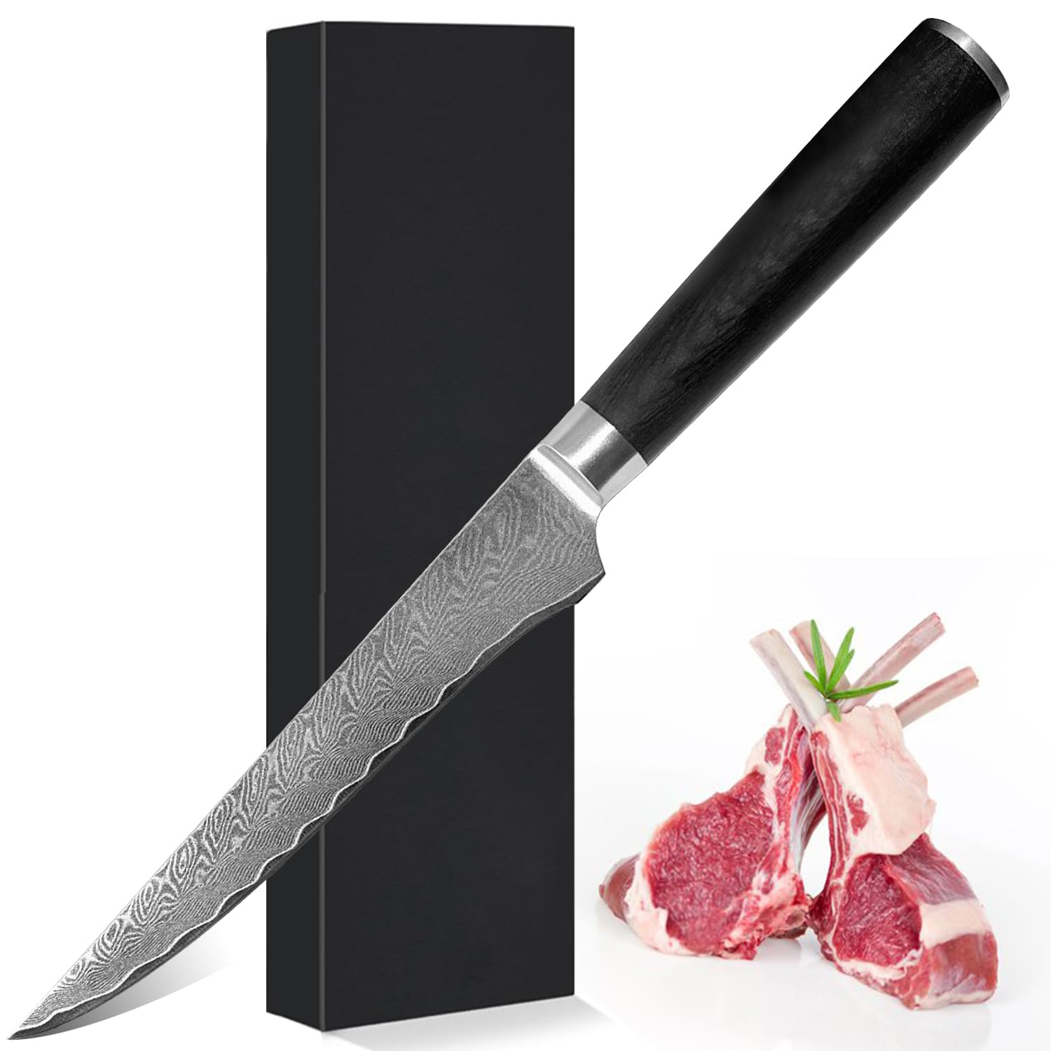 Utaki 骨スキ・筋引包丁 ダマスカス骨スキ包丁 33層白波紋ダマスカス 【Anivia・アニヴィアII】 積層強..