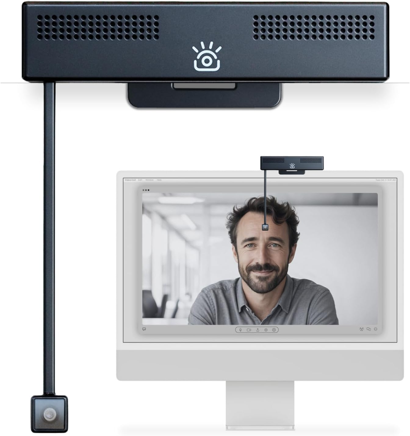 iContact Camera Pro 4K HDウェブカメラ|アイコンタクト機能搭載・ノイズキャンセリングマイク・USB接続・Mac＆PC対応|Zoom・Skype・Teams・ビデオ会議・通話用