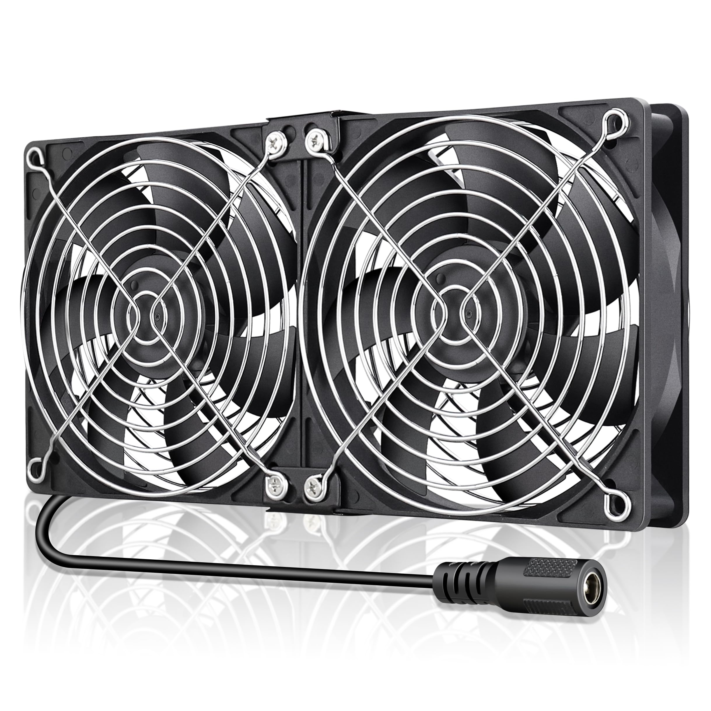 乐天商城 - GDSTIME 2 x 120mm DC12V 2連ファン、換気扇、スピードコントローラー、キャビネットシャーシ、サーバーワークステーション冷却ファン