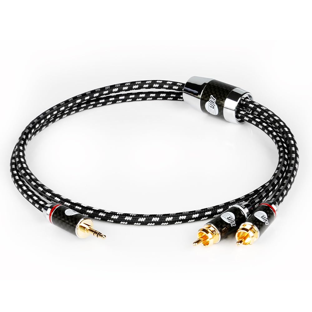 樂天商城 - JIB Hi-Fi 3.5mm to 2RCA オーディオケーブル ステレオミニプラグ 3.5mmオス - 2RCAオス 高耐久性構造 スマホ パソコン テレビ 車などに対応/1m