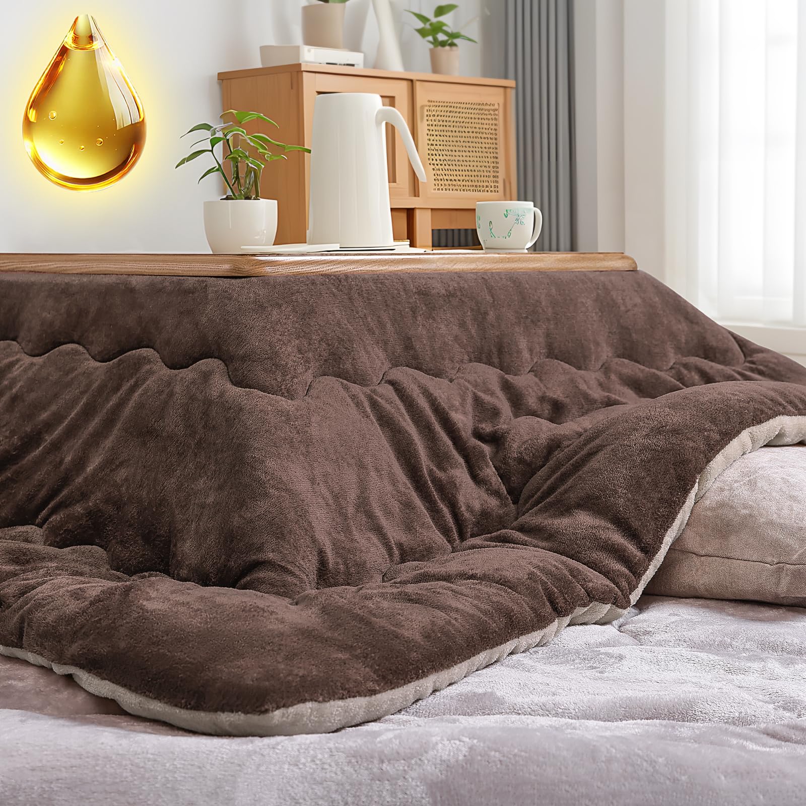 SOMANT こたつ布団長方形 コタツ布団 厚手 保温率高い こたつ掛布団 シリコーンオイルが加わっている ..