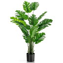 TANGKULA 人工 観葉植物 フェイク 150cm 1本 モンステラ フェイクグリーン 大型 造花 光触媒 インテリア 室内 屋外 フェイク植物 人工観葉植物 水やり不要 枯れない 盆栽植物