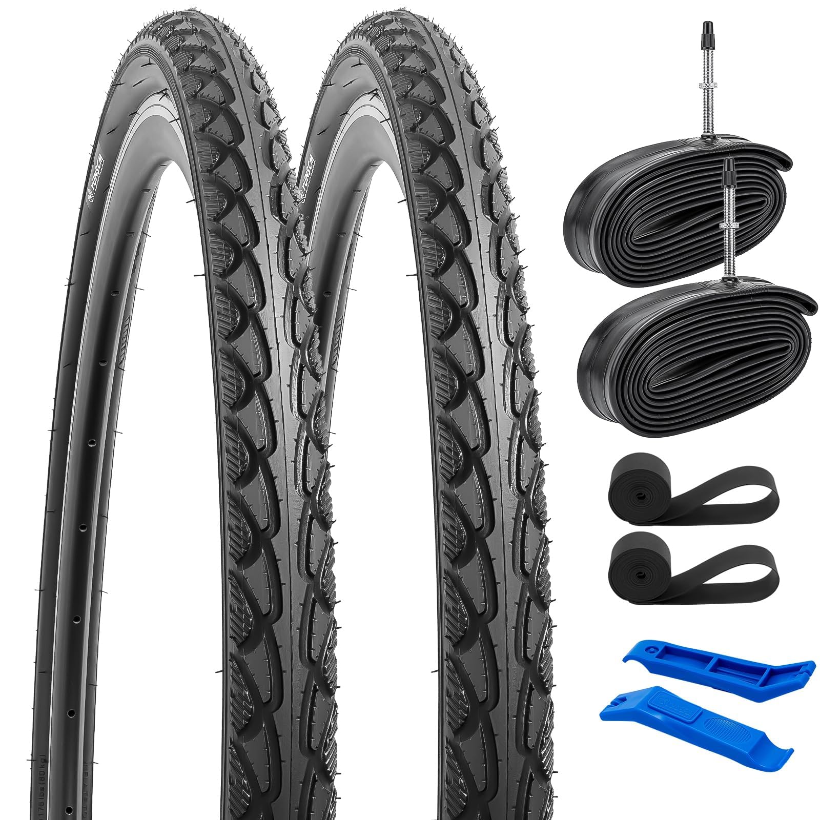 楽天湖南オンラインYunSCM 2本セット,700 40c タイヤ,700x40c 40-622 自転車 タイヤ +チューブ肉厚 仏式バルブ48mm +リムテープ + レバー,適用 クロスバイク、ロードバイク,Y-1134