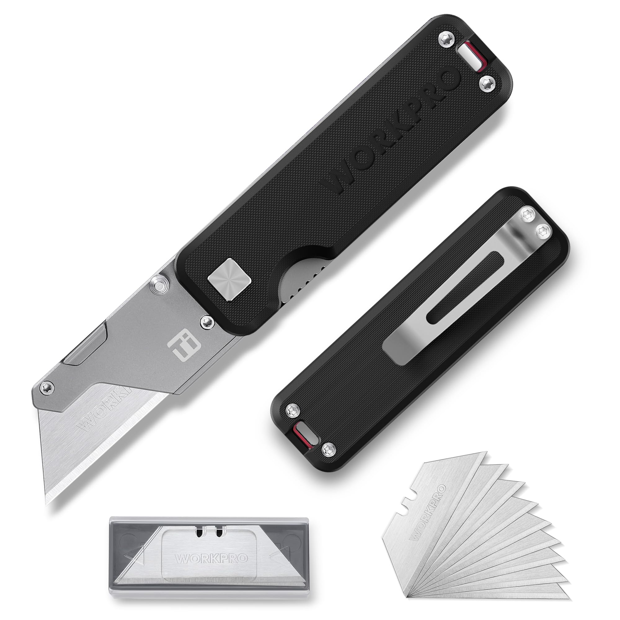 WORKPRO カッター カッターナイフ ユーティリティナイフ 折りたたみナイフ 折り畳みナイフ ライナーロ..