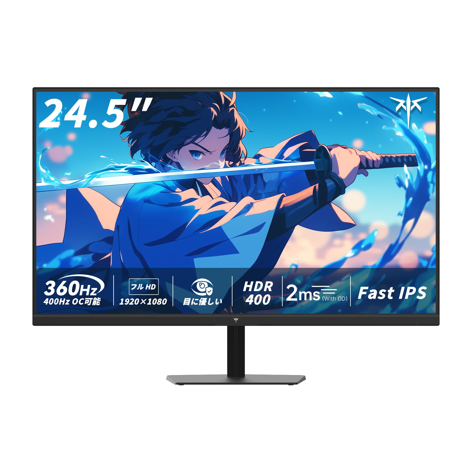 KTC 24.5インチ ゲーミングモニター FHD（1920×1080）360Hz（OC時最大400Hz Fast IPS DisplayHDR 400 400cd/平方メートル sRGB128%（色域容積）Adaptive Sync HDMI2.0×2
