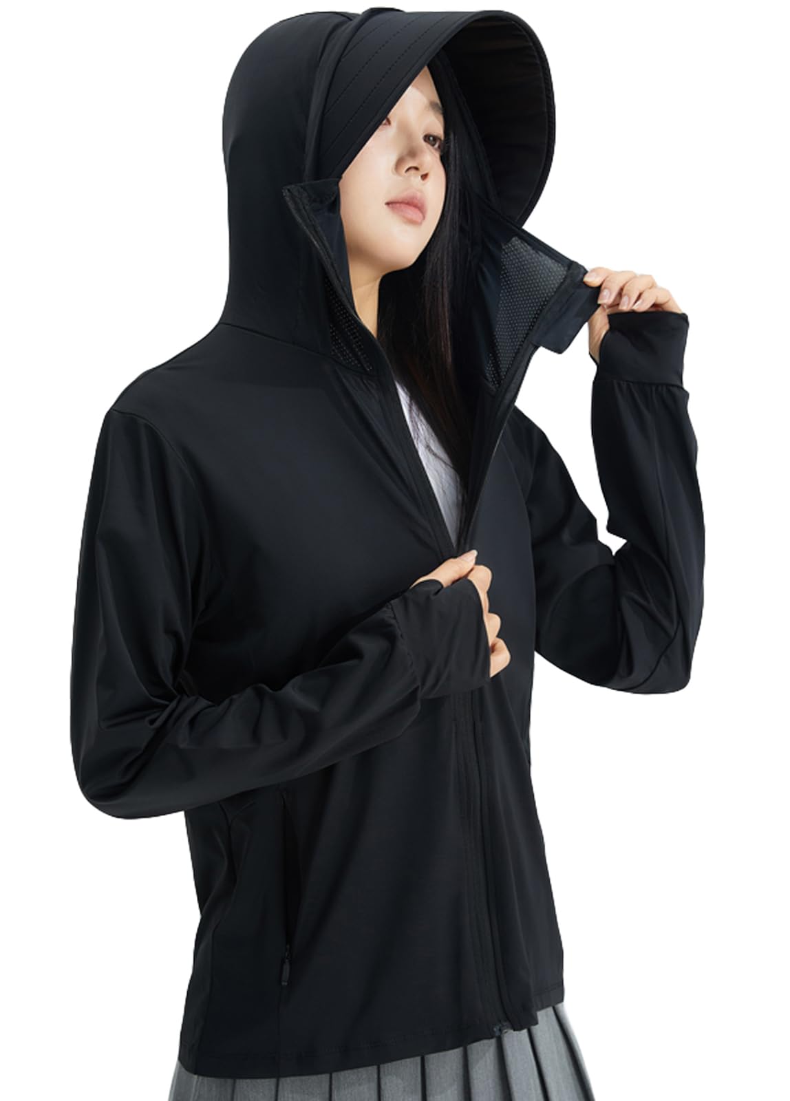 [LLHfashion] ラッシュガード レディース uvカット パーカー 日焼け対策 冷感素材 通気速乾 ストレッチ..