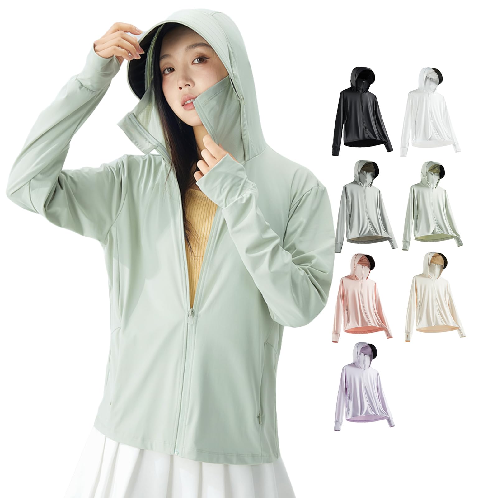 [LLHfashion] ラッシュガード レディース uvカット 涼しい 日焼け防止パーカー 夏用 長袖 ラッシュパー..