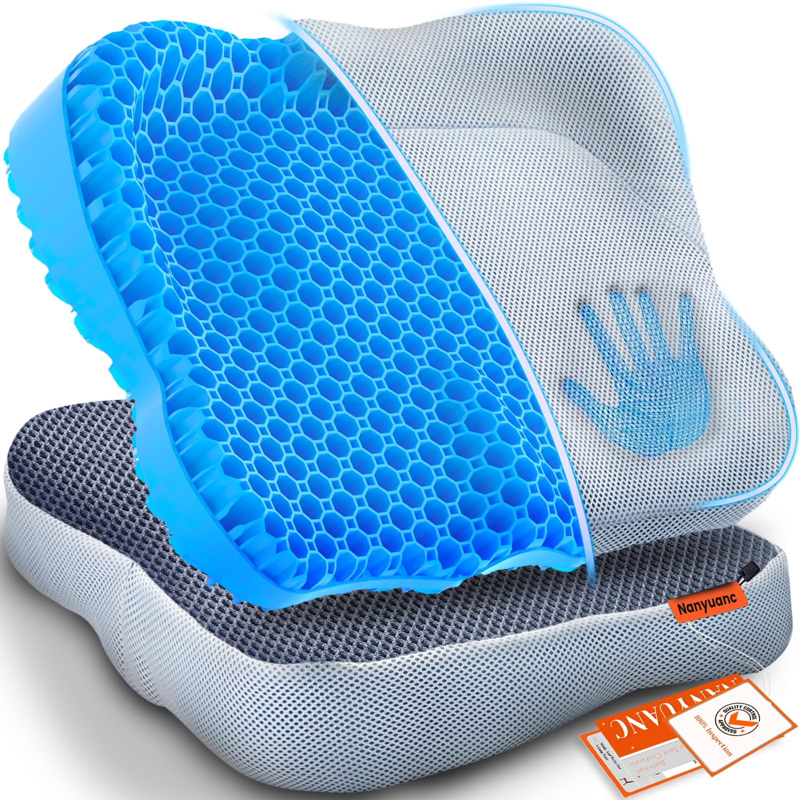 超滑止め ゲルクッション 75mm 極厚 ジェルクッション 座布団 安定 ずれない 低反発 体圧分散 クッショ..