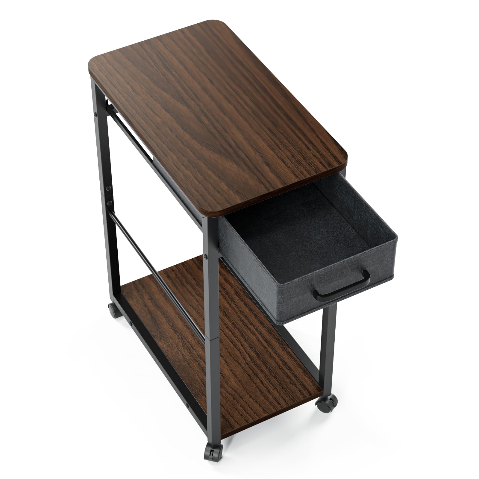 DEWEL サイドワゴン pcワゴン キャスター付き パソコンワゴン cpuワゴン 引き出し付き デスクワゴン パ..