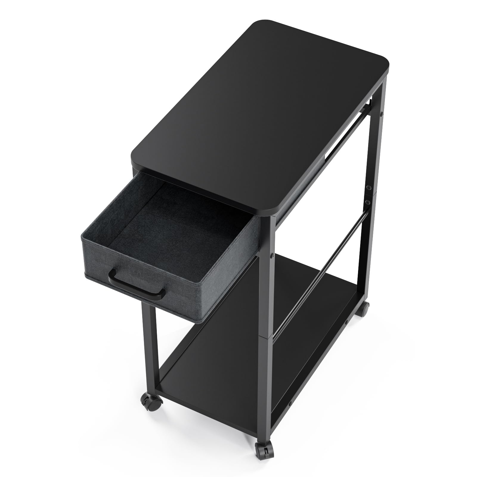 DEWEL サイドワゴン pcワゴン キャスター付き パソコンワゴン cpuワゴン 引き出し付き デスクワゴン パ..