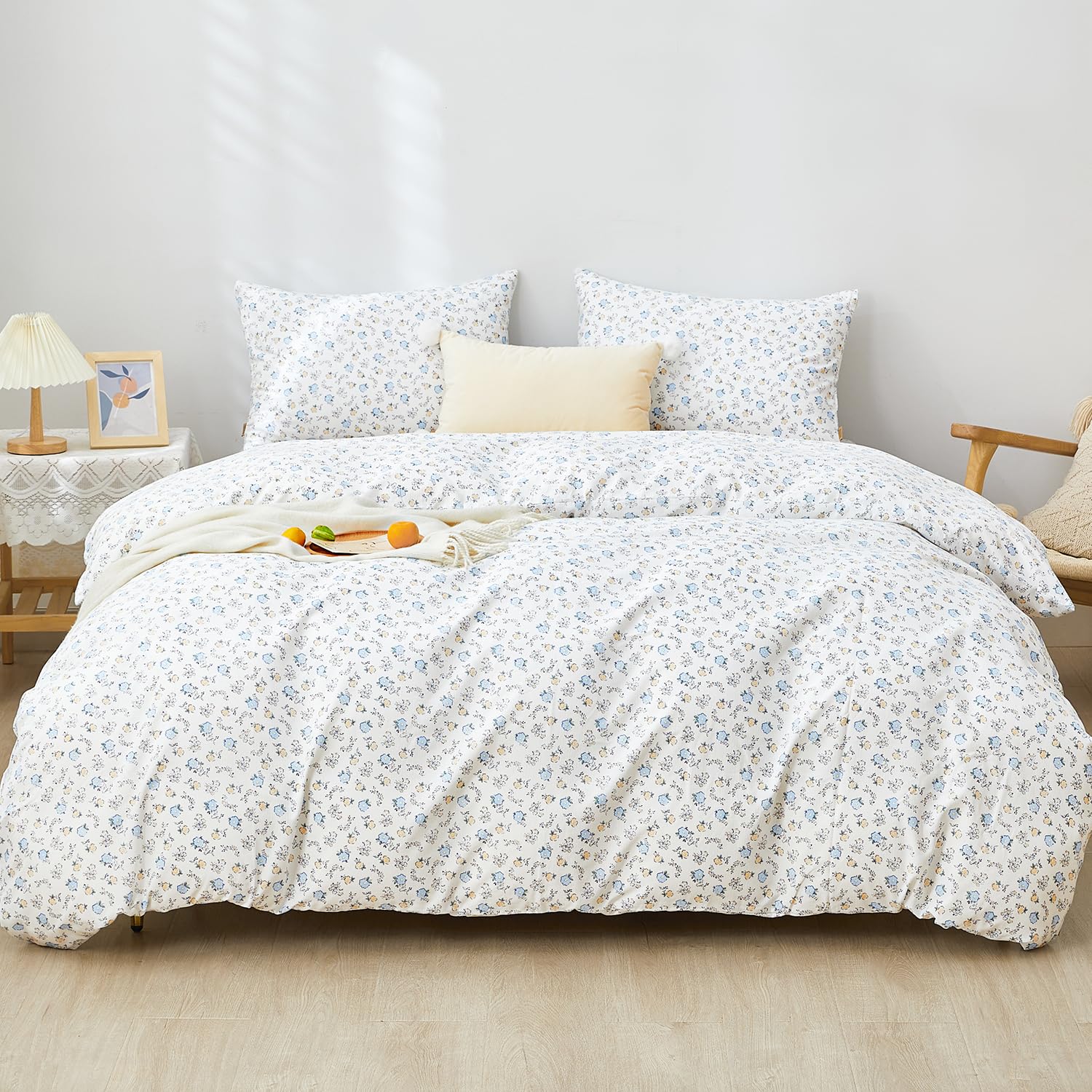 SAPHREAS 寝具カバーセット 布団カバーセット 掛け布団カバー 4点セット洋式ベッド・和式布団兼用 ダブル 洗い替え速乾 ピーチスキン加工 ボックスシーツ 四季通用 枕カバー