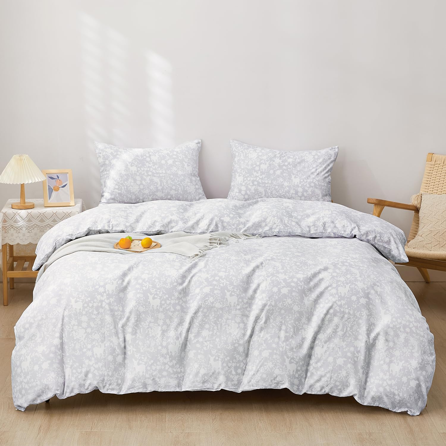 SAPHREAS 寝具カバーセット 布団カバーセット 掛け布団カバー 4点セット洋式ベッド・和式布団兼用 セミダブル 洗い替え速乾 ピーチスキン加工 四季通用 ボックスシーツ 枕カバー