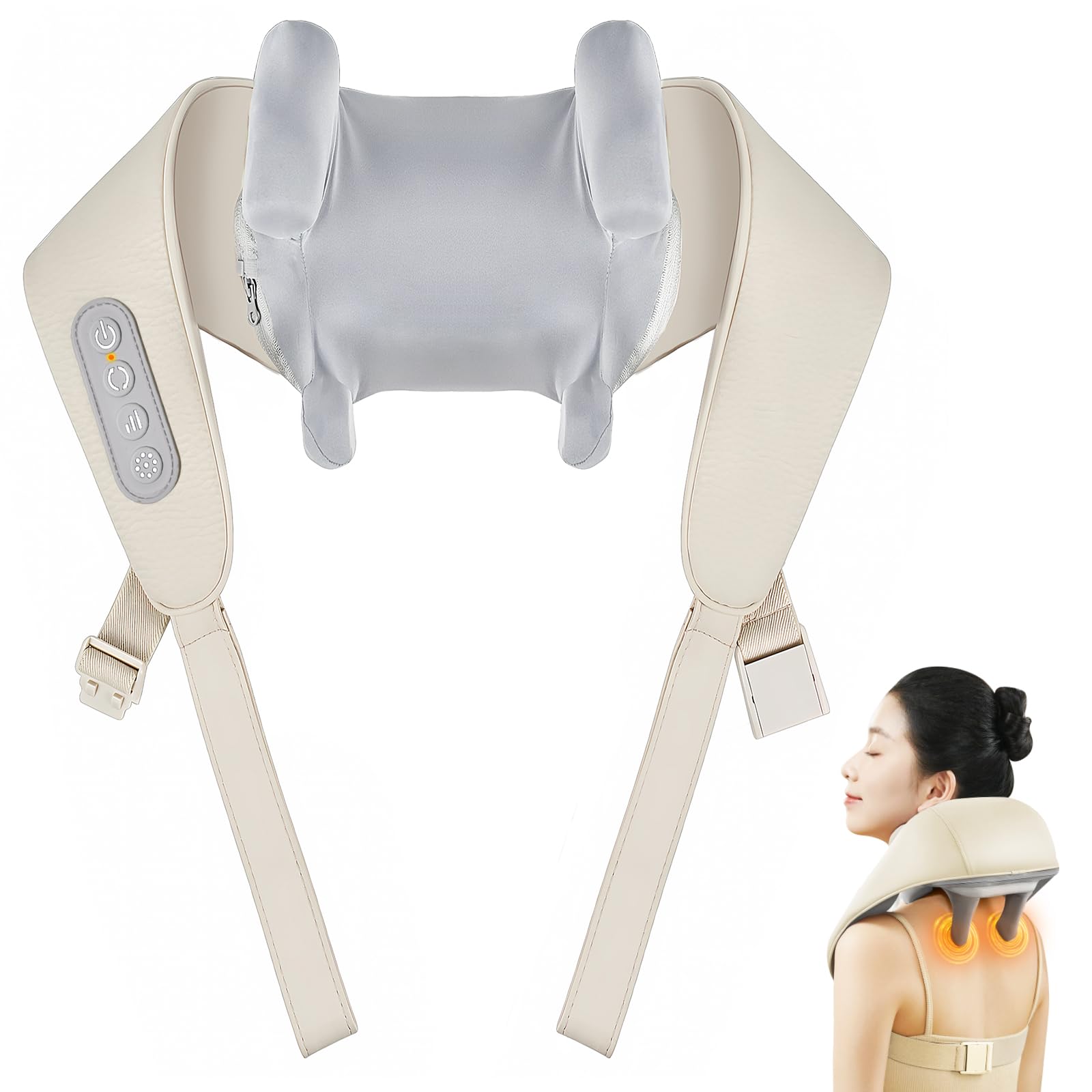 ネックケア 首 リラクゼーション器 加温・振動機能 新登場 首・肩・腰・背中・太ももネックリラックス コードレス type-c充電式 2種類のモード 3段階の強...