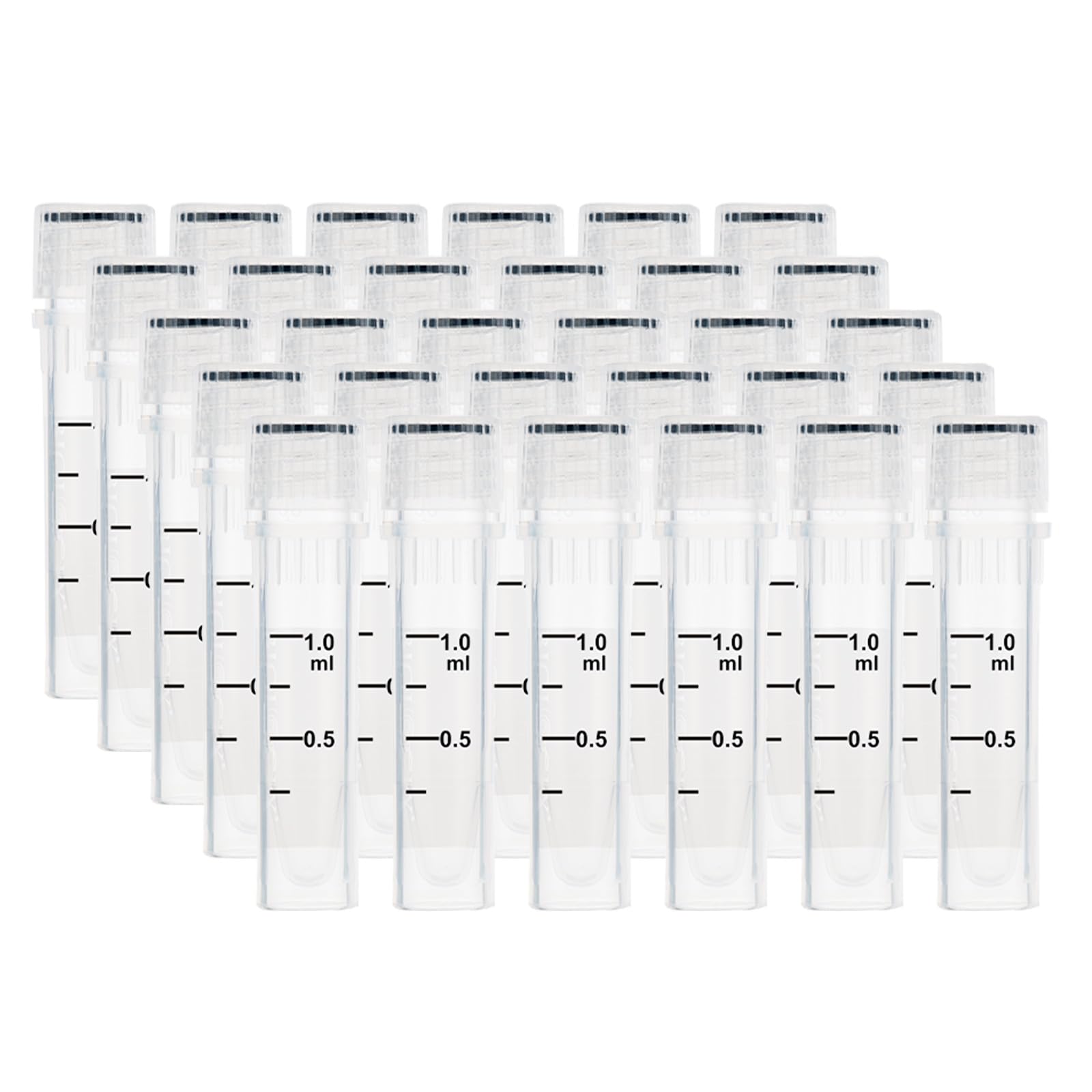 CryoKING 1.5ml 滅菌試験管 500個入凍結試験管 透明な凍結試験管 プラスチック製 低温保存用 目盛り付..