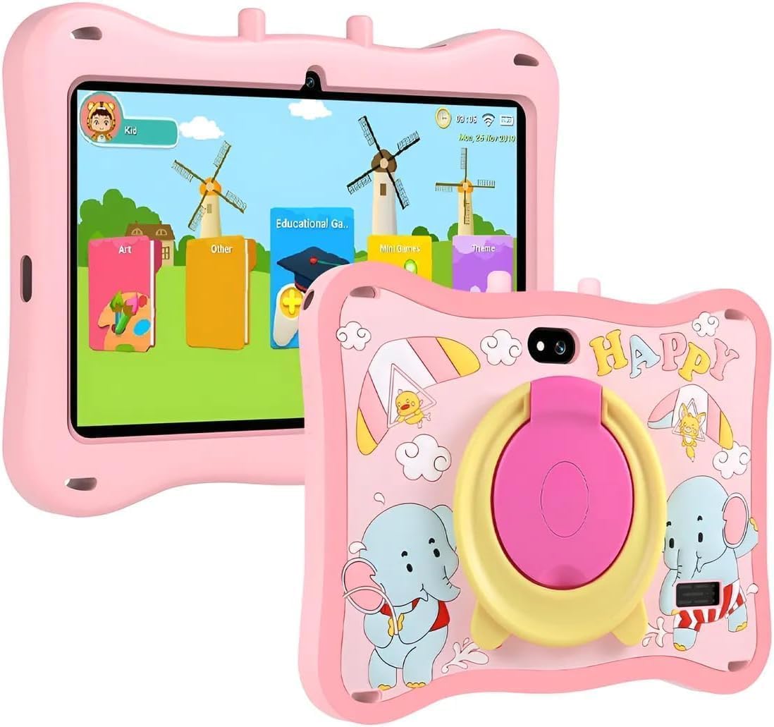 Bvlary Kids20 タブレットケース付 4GB+32GB+1TB拡張 7インチ 6000mAh Type-C充電 8コアCPU 2.4G＆5G WiFi+BT5.2 顔認識/無線投影 YouTube WidevineL1対応/電子書籍/LINE/高