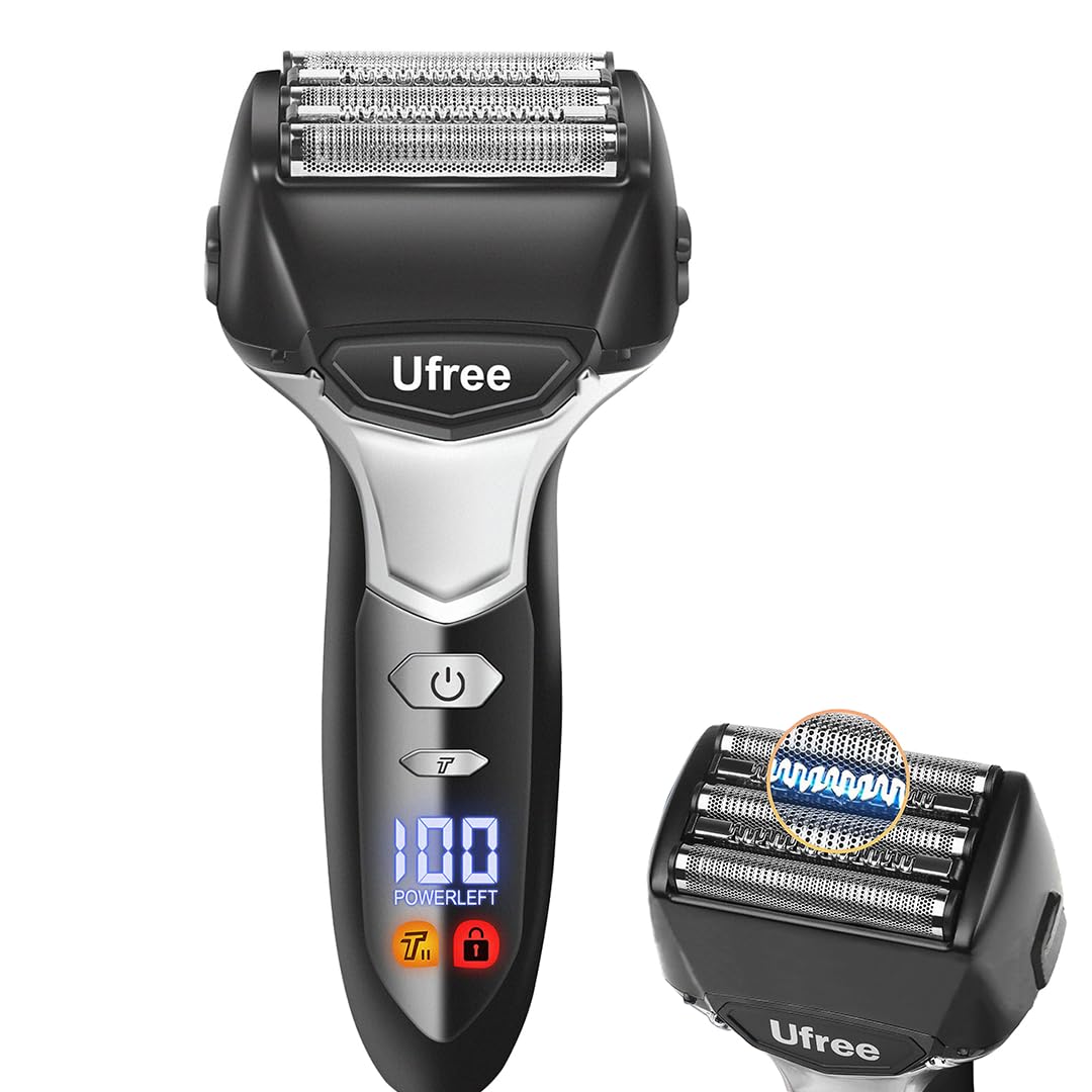 TCELL 電動シェーバー 5枚刃 往復式 電気シェーバー メンズ もみあげトリマー 高速モーター 高精度網刃 防水 お風呂剃り可 LEDディスプレイ 収納袋付き