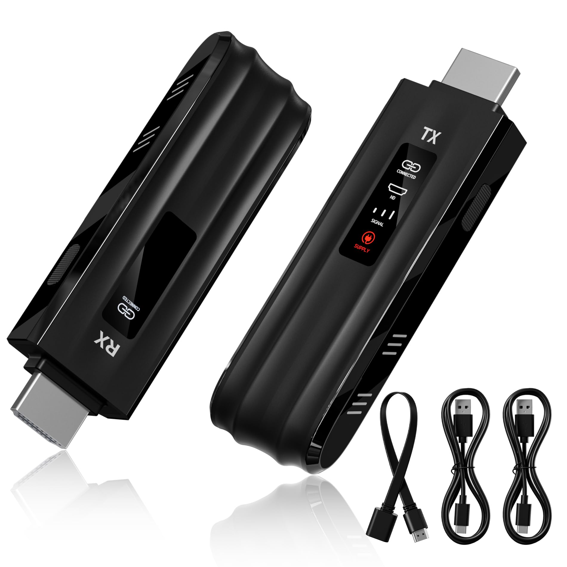 Aceele ワイヤレスHDMI 受送信機セット HD1080P@60Hz 高精細画面 2.4Ghz/5Ghz デュアルバンド 低遅延 映像音声同期出力 最大50M伝送距離 送信機8台まで増設可能 TV/PC/Mac/Laptop/Window/カメラ/監