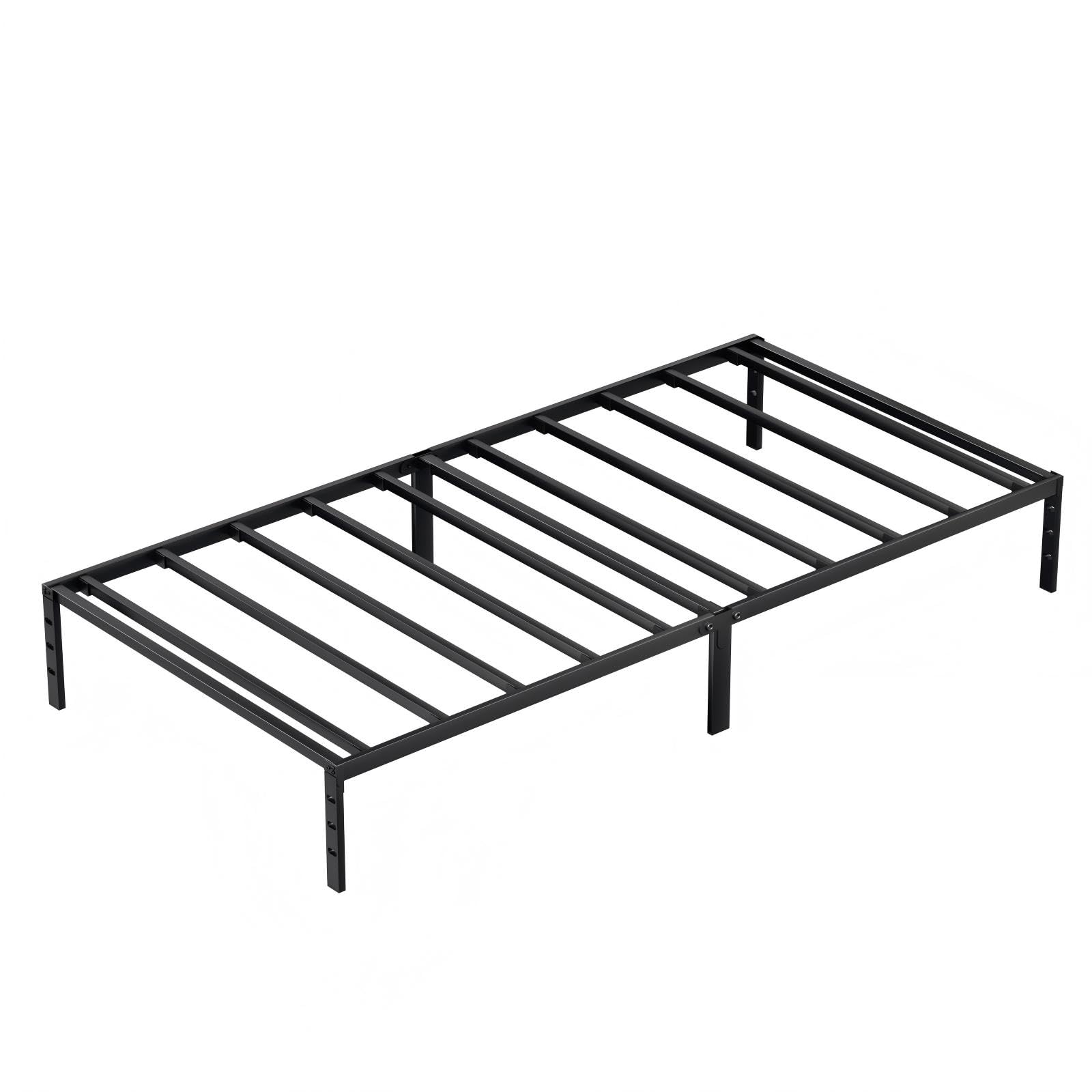 Rakkyerso ベッドフレーム シングル 耐荷重300kg メタル シングルベッド 耐久性 通気性 パイプベッド ベッド下収納 頑丈な 組み立て簡単 防錆 ノイズフリー 工具付き ブラック